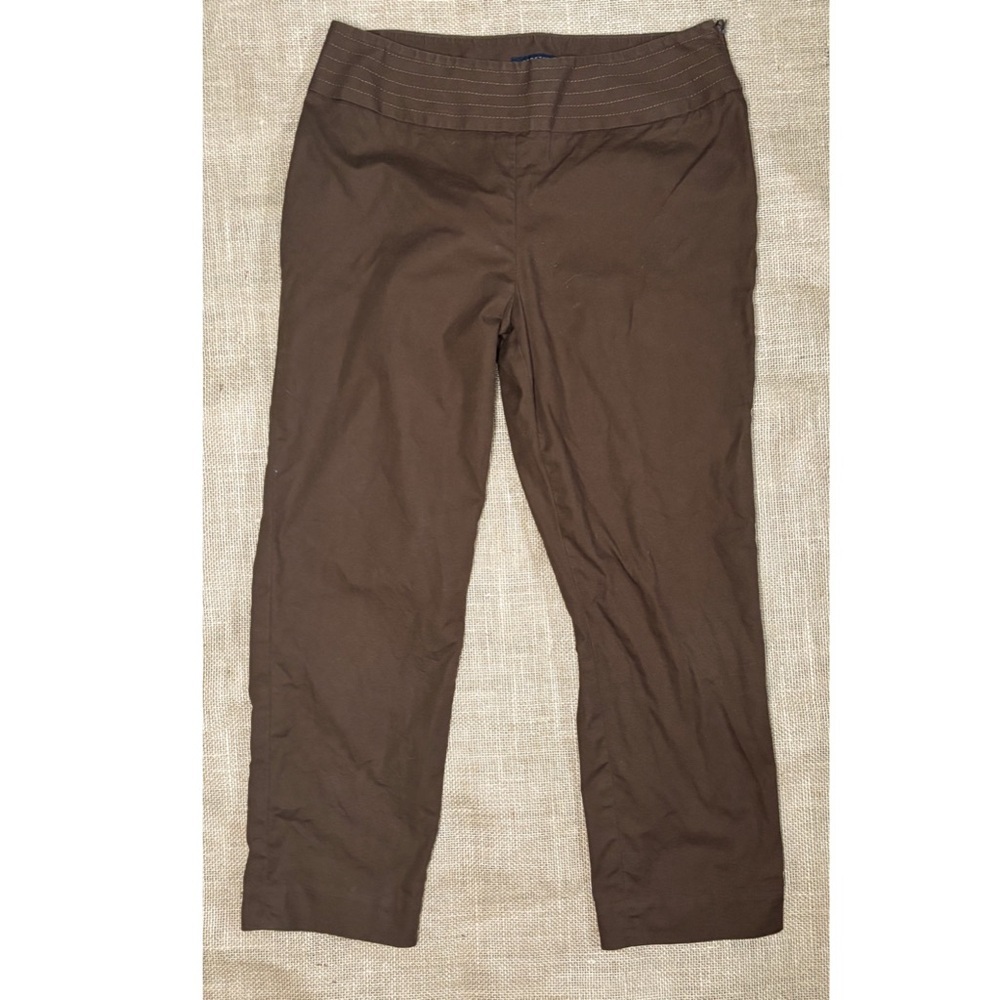 Anne Klein Brown Cropped Pants Size 8 Cottage Goblin Gremlin Core Fairy Grunge